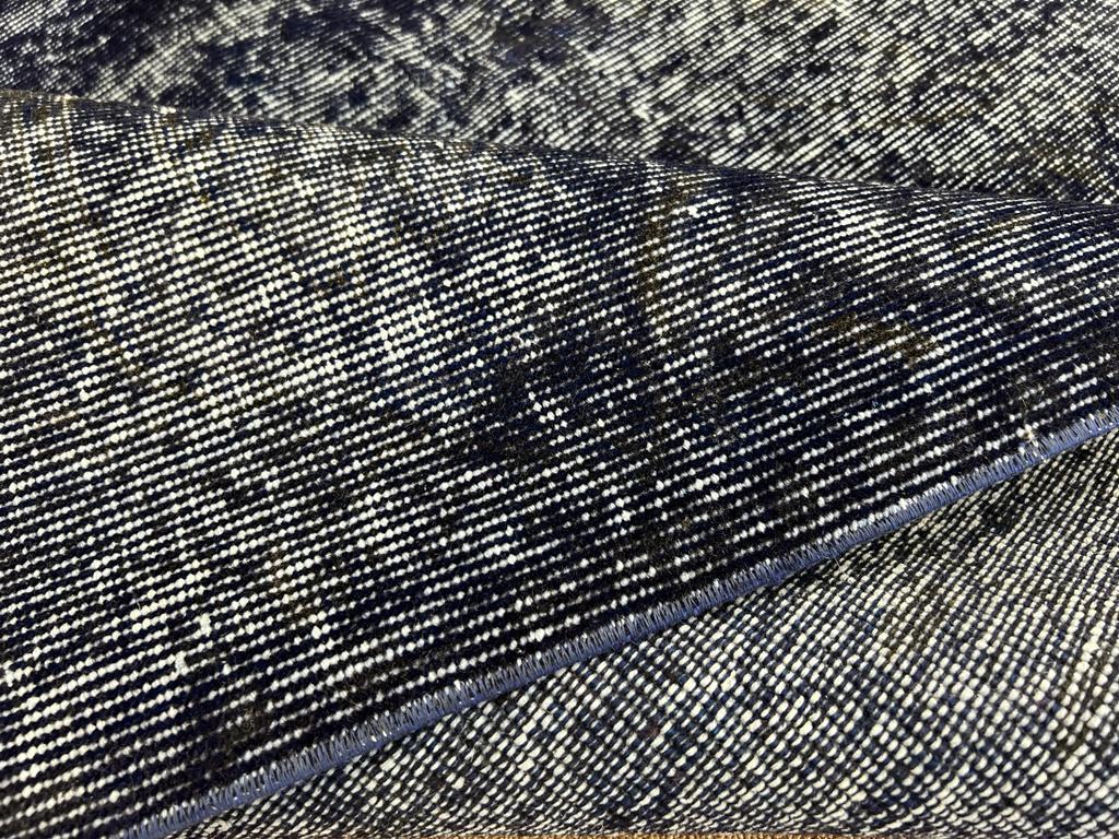 5,5x8.4 Ft Plain Massiv Marineblauer handgefertigter türkischer Teppich. Great 4 Modern Interiors im Angebot 3