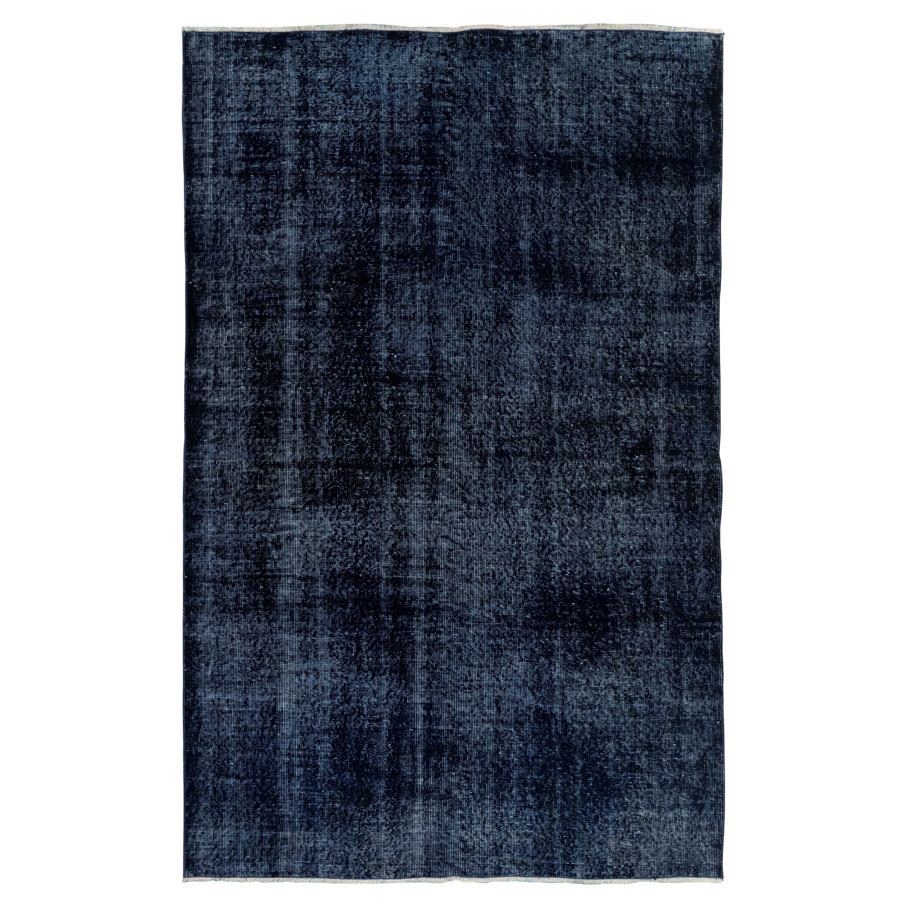5,5x8.4 Ft Plain Massiv Marineblauer handgefertigter türkischer Teppich. Great 4 Modern Interiors
