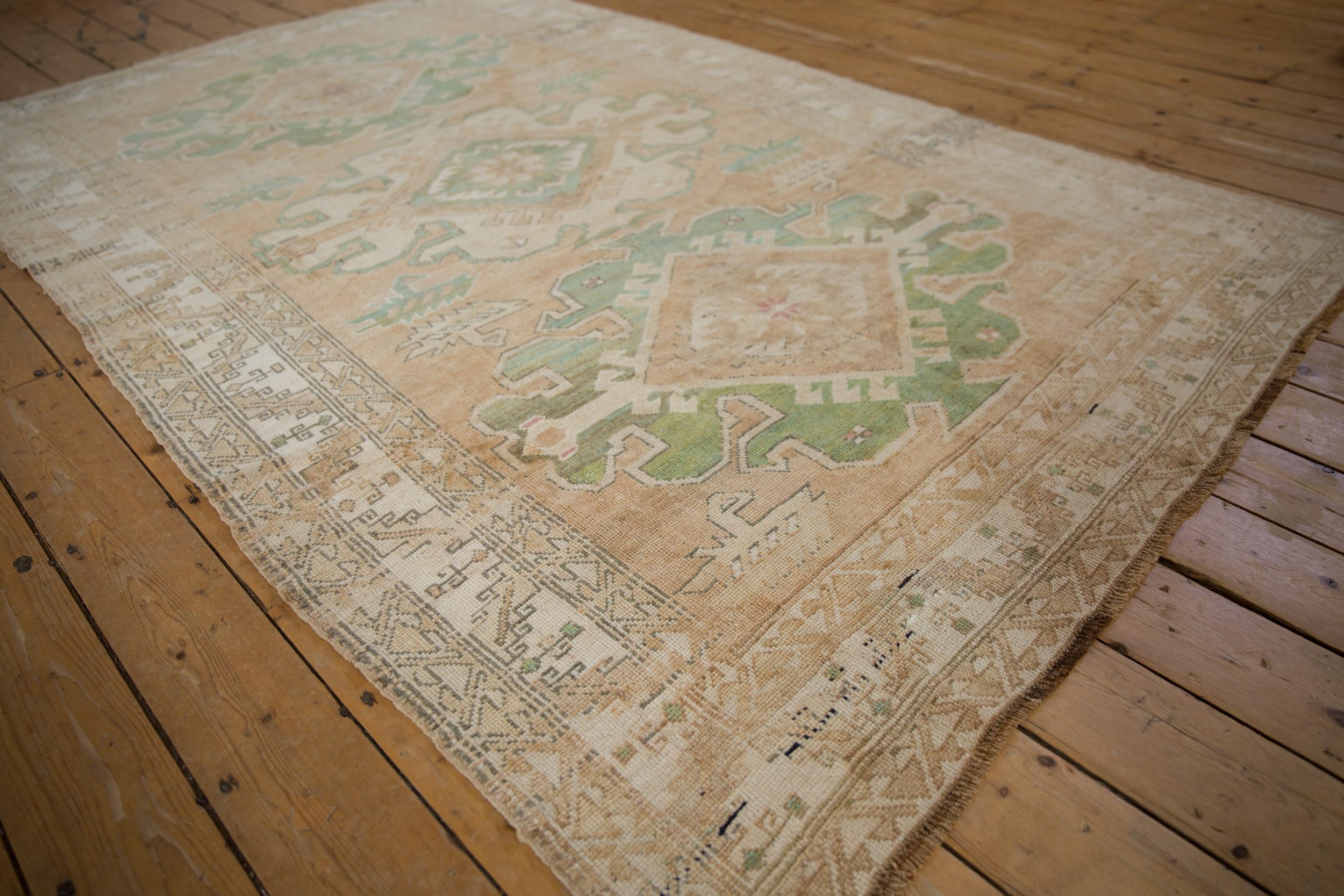 Hand-Knotted Vintage Distressed Kars Carpet