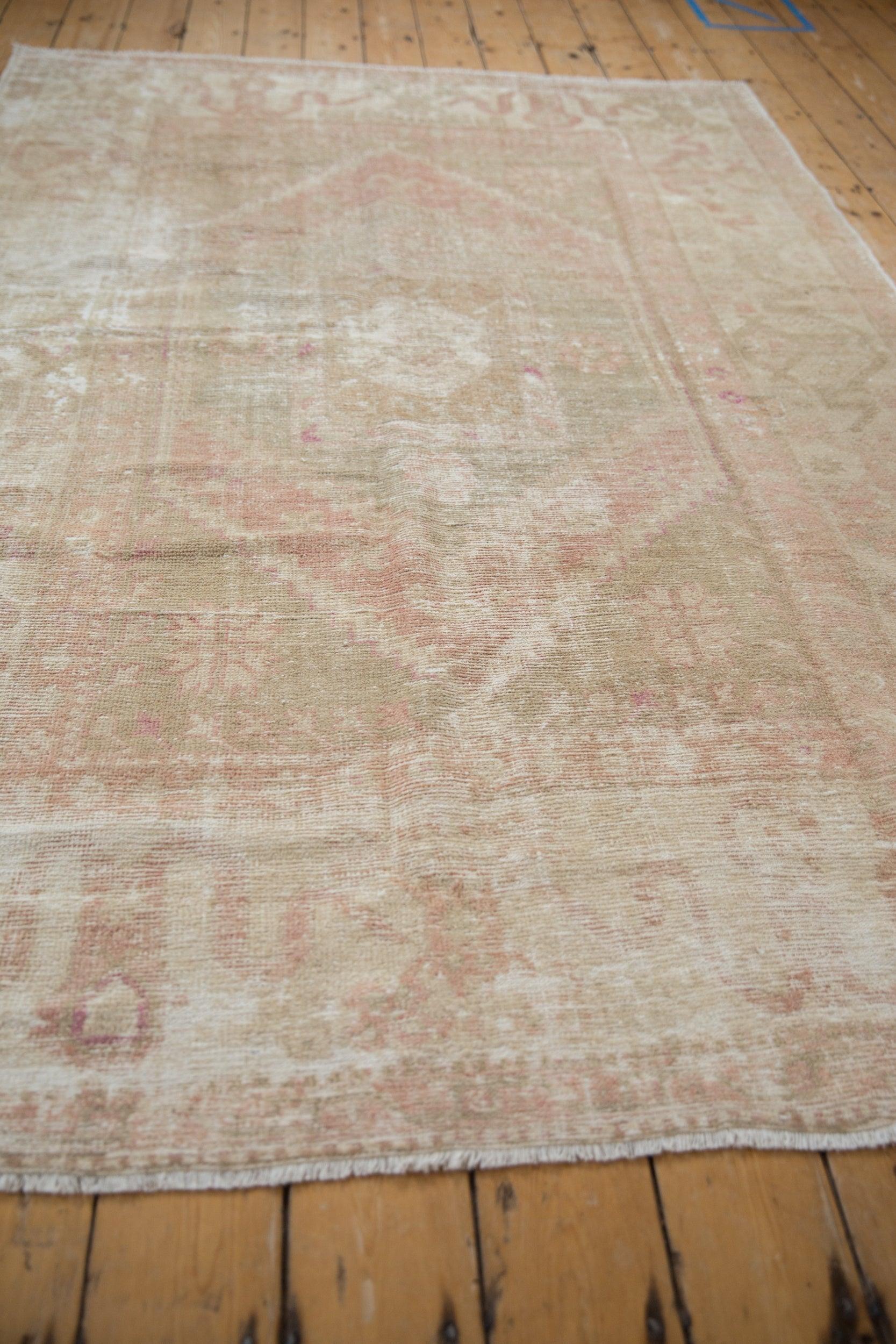 Vintage Distressed Oushak Carpet For Sale 3