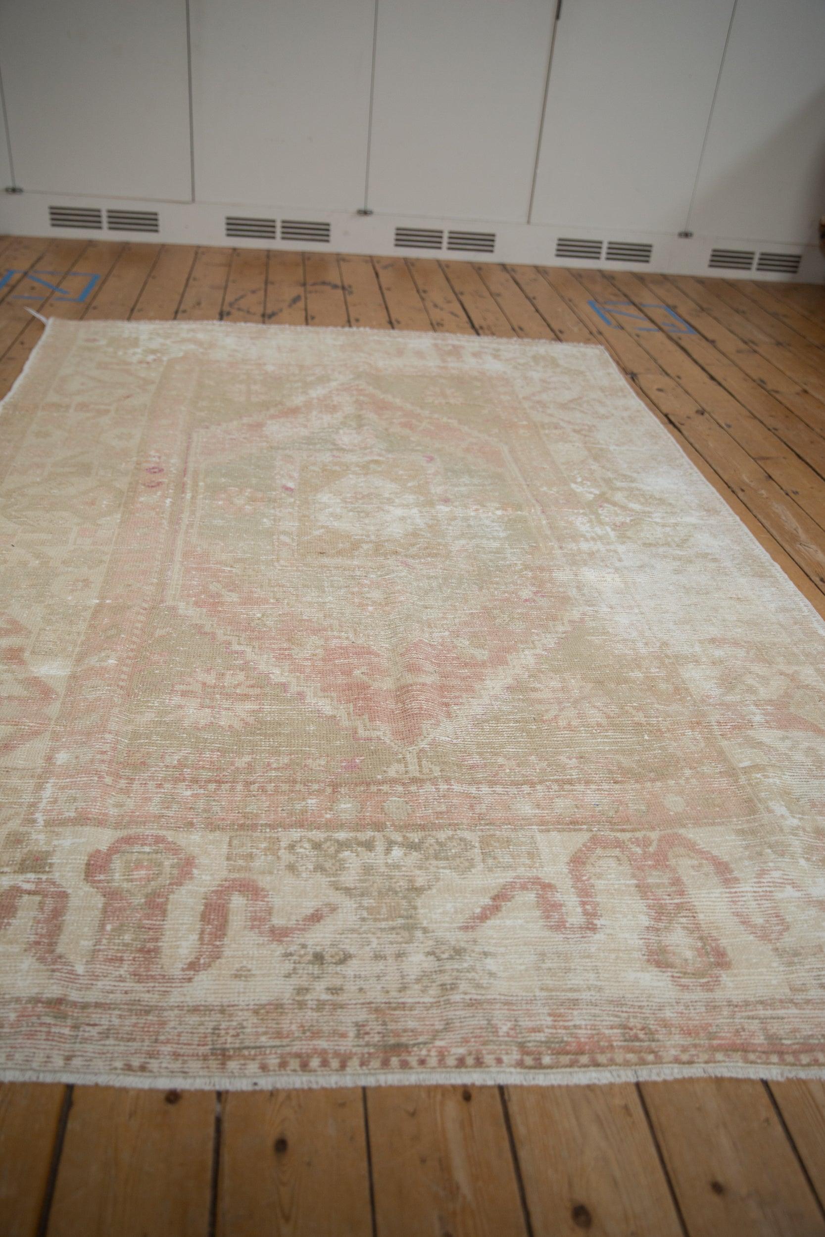 Mid-20th Century Vintage Distressed Oushak Carpet For Sale