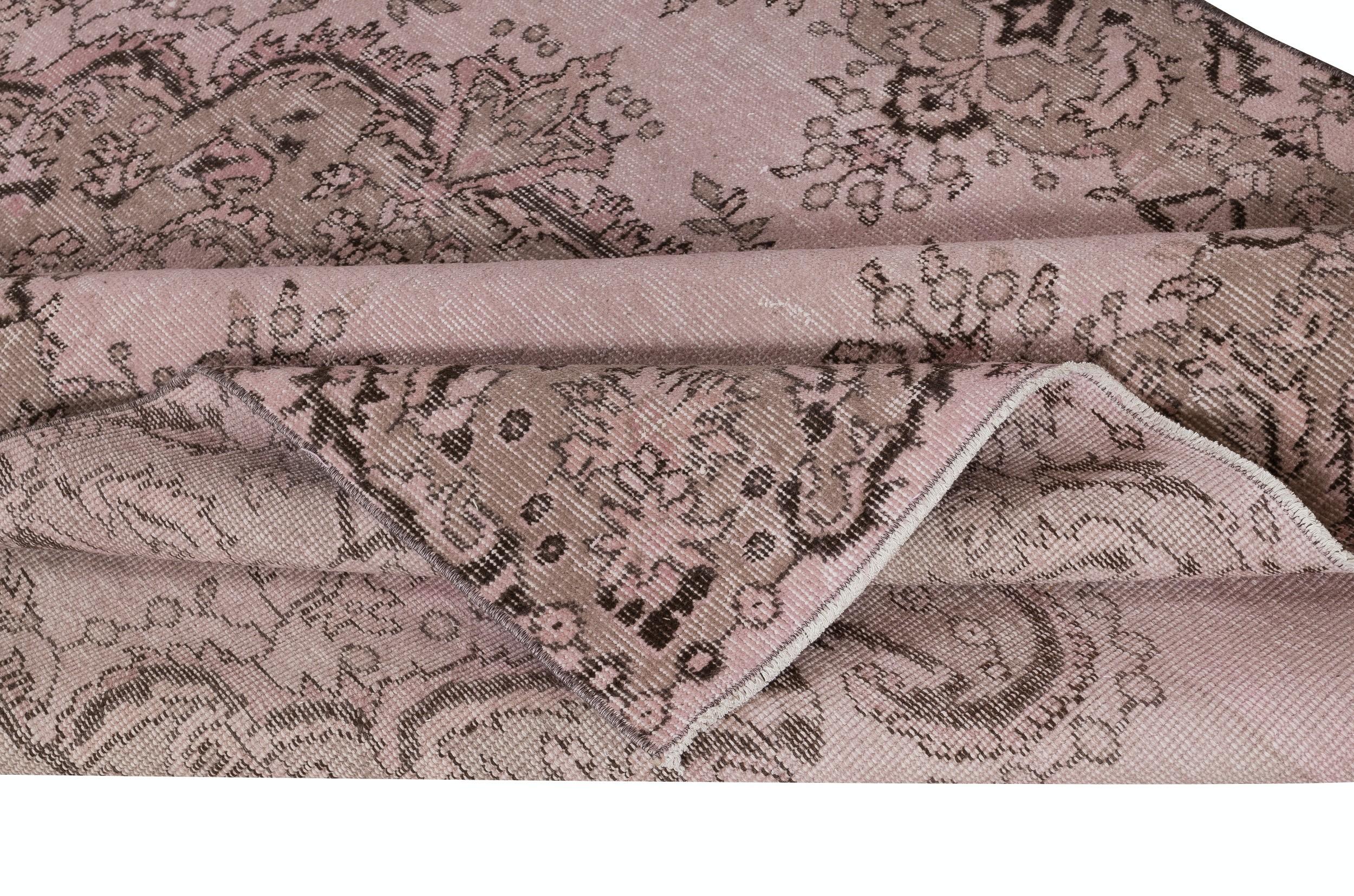 5.5x8.6 Ft Contemporary Hand-geknotet türkischen Bereich Teppich in Soft Pink Farbe (Moderne) im Angebot