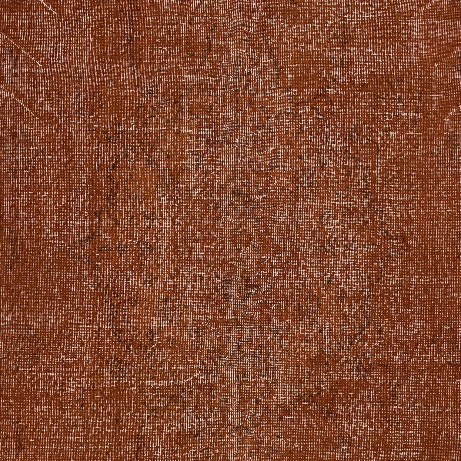 Alfombra turca vintage de 1,5 x 1,8 m teñida de naranja para interiores modernos Anudado a mano en venta
