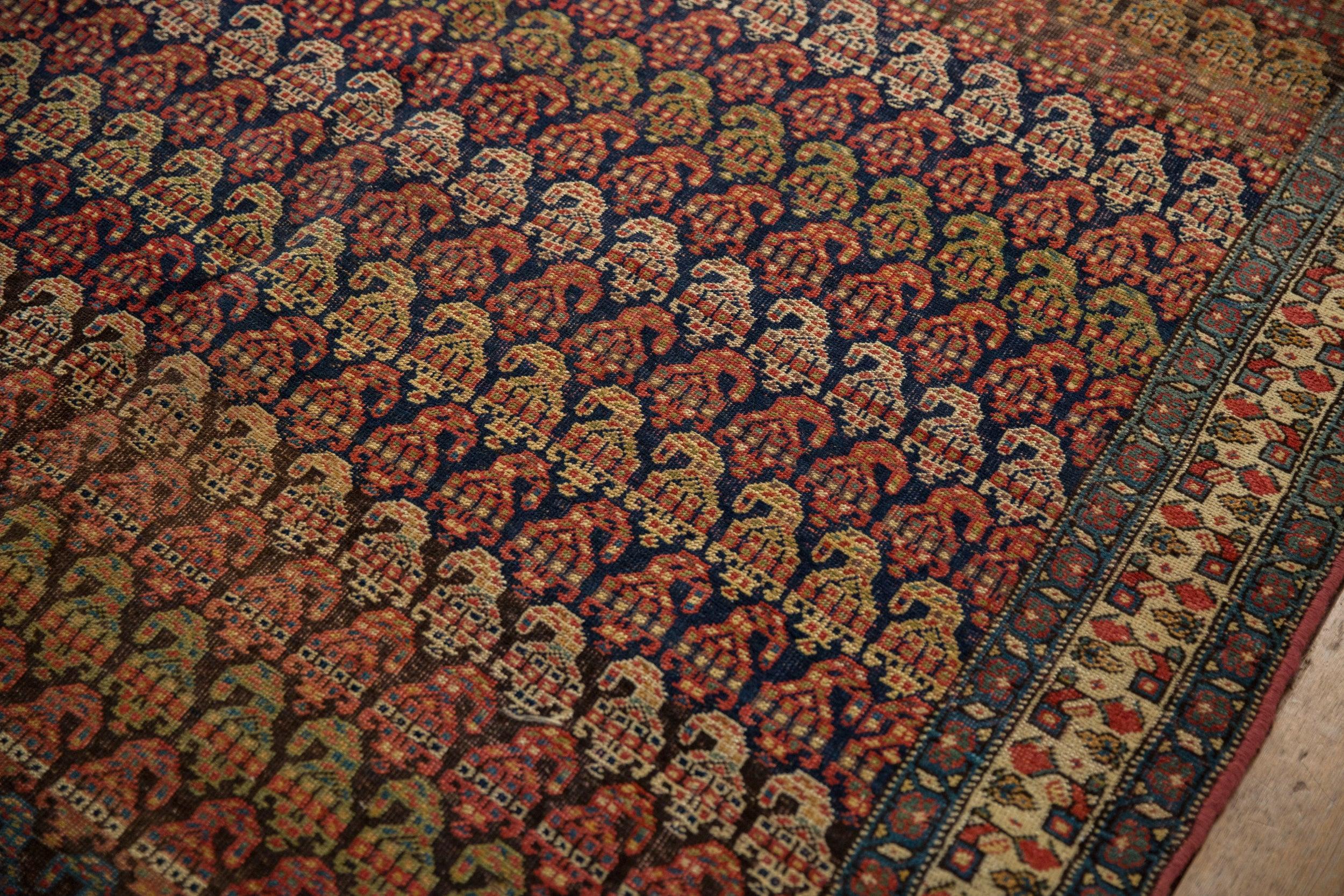 Hand-Knotted Antique Fine Bijar Carpet For Sale