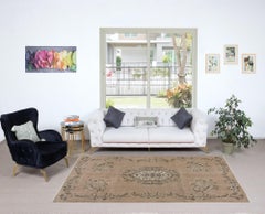 5.5x9 Ft Aubusson French Rug, Handmade Turkish Carpet for Country Homes & Rustic
