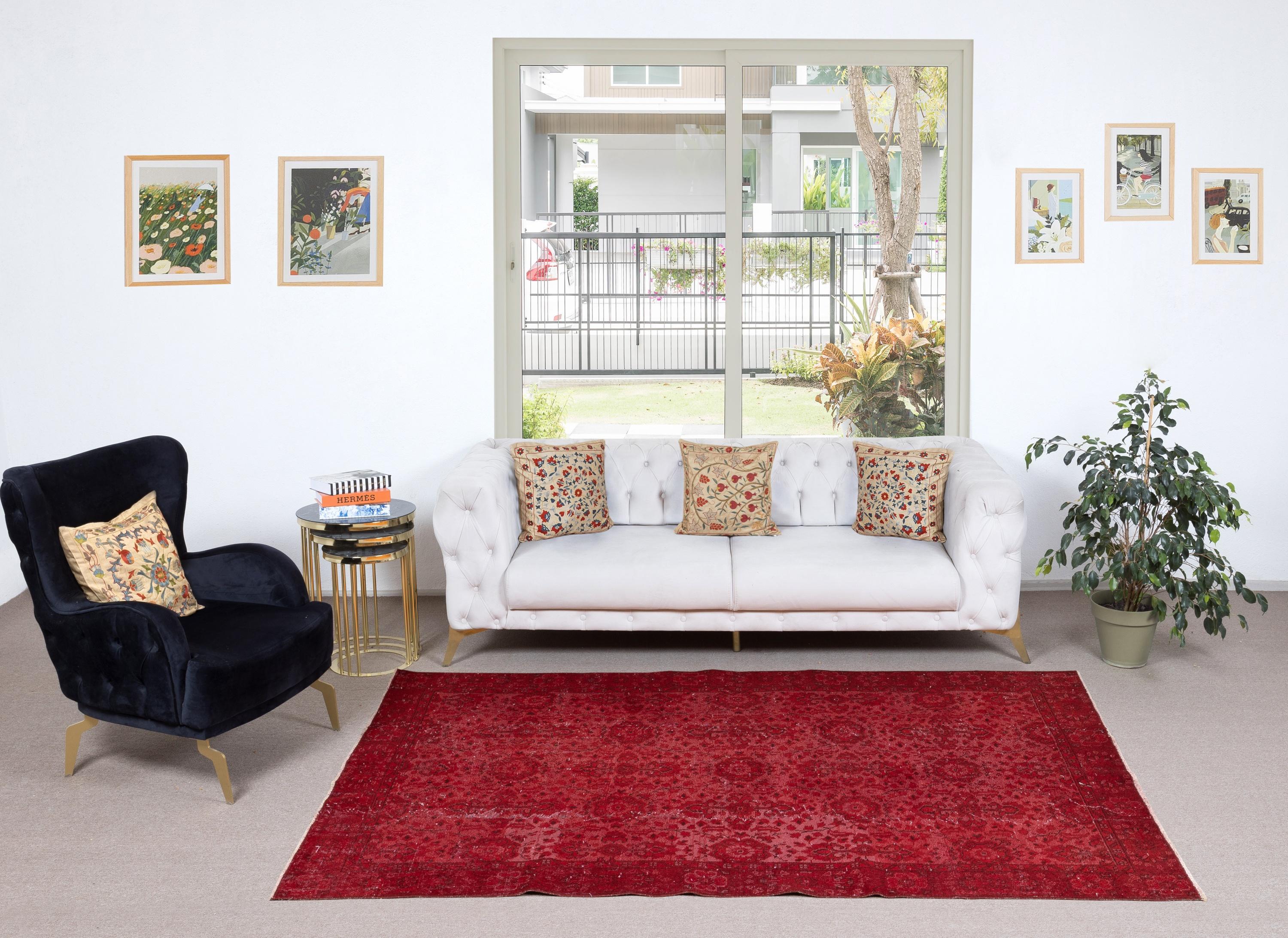 Our overdyed rugs are all hand-knotted vintage Turkish rugs, carefully restored and reimagined in our workshop to suit a wide range of interior design styles — from modern and minimalist to coastal, industrial, or rustic cottage aesthetics.

Each