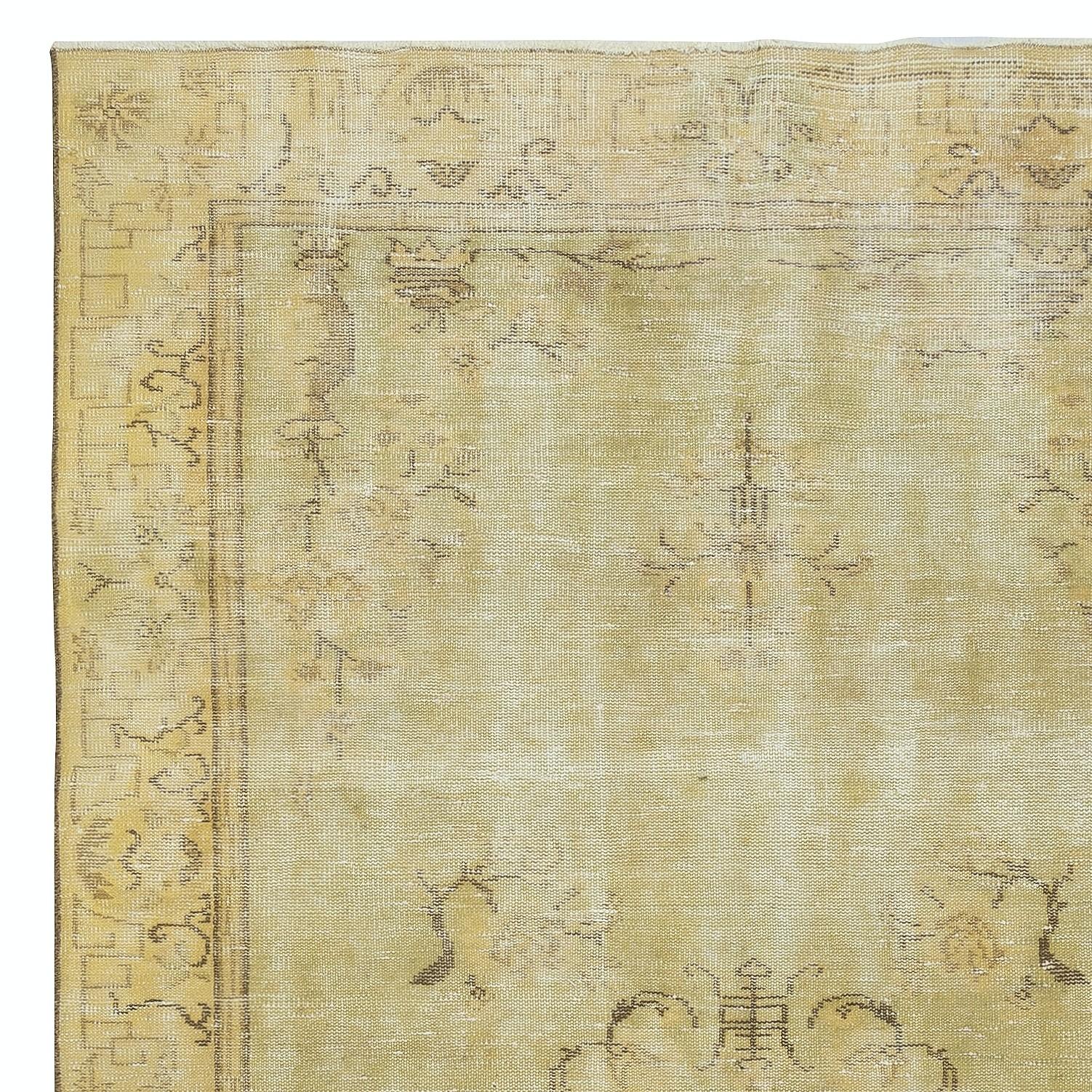 Turc 5.5x9 Ft Vintage Art Deco Design Rugs Handmade pour Living Room et Dining Room en vente