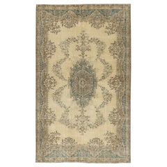 5.5x9 Ft Vintage Handmade Turkish Area Rug for Farmhouse and Boho Interiors