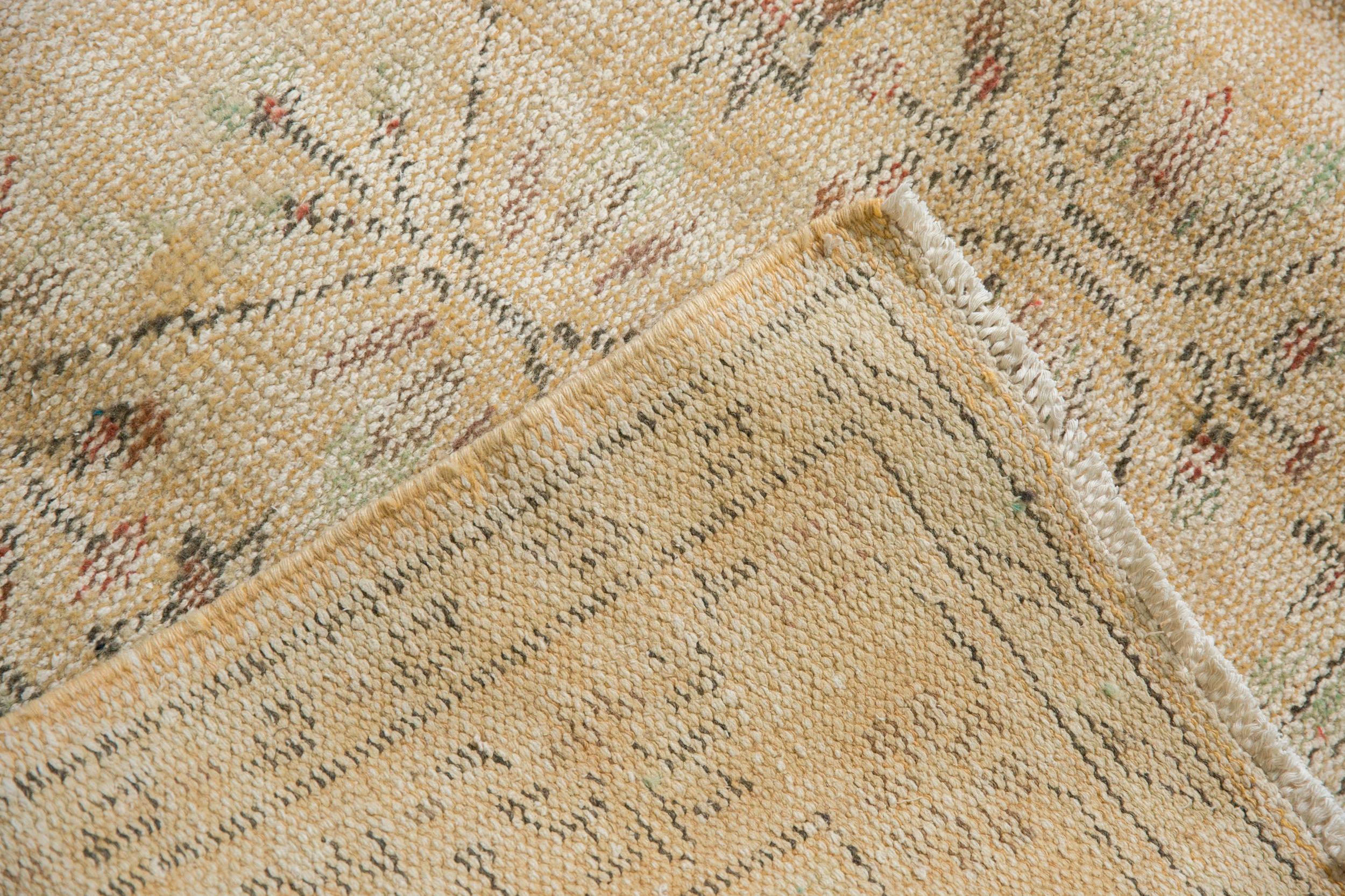 Vintage Distressed Oushak Carpet For Sale 7
