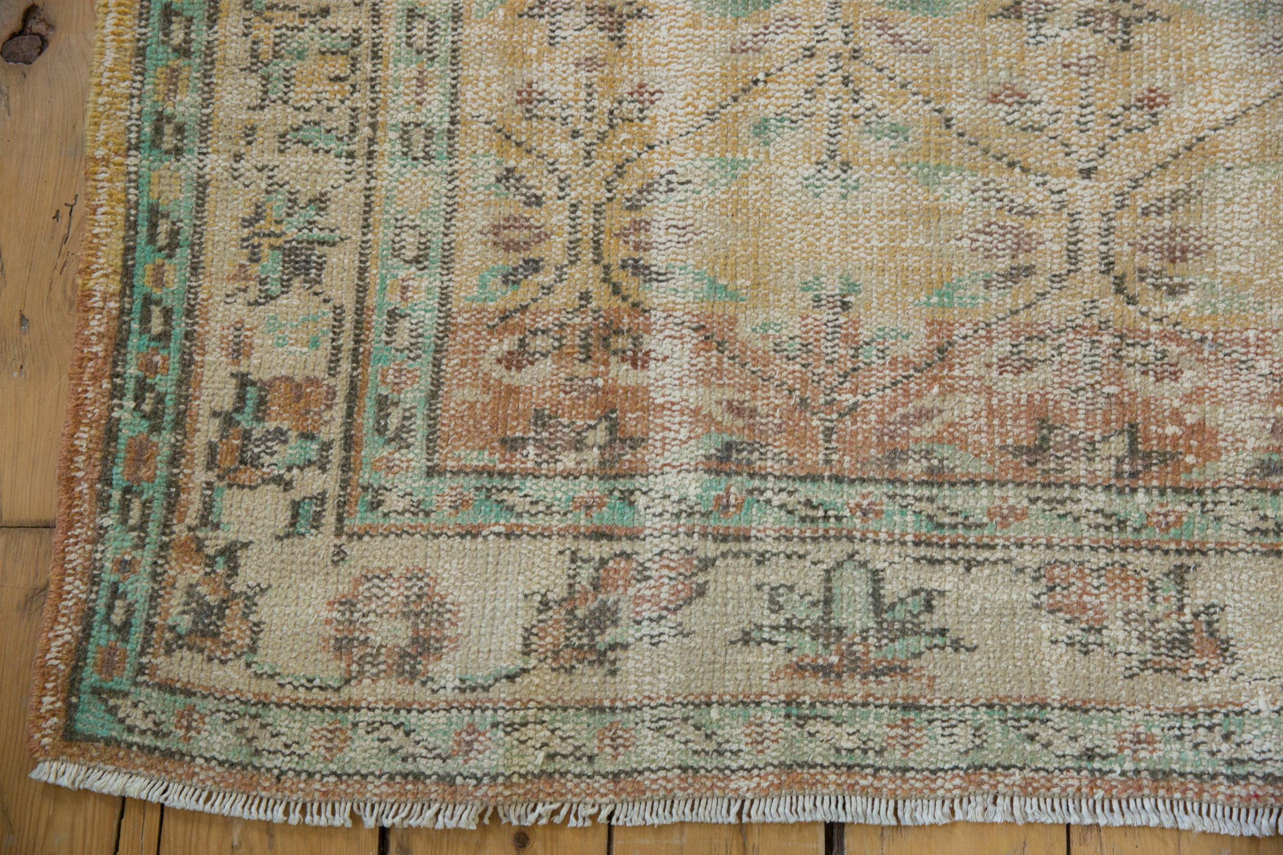 Turkish Vintage Distressed Oushak Carpet For Sale