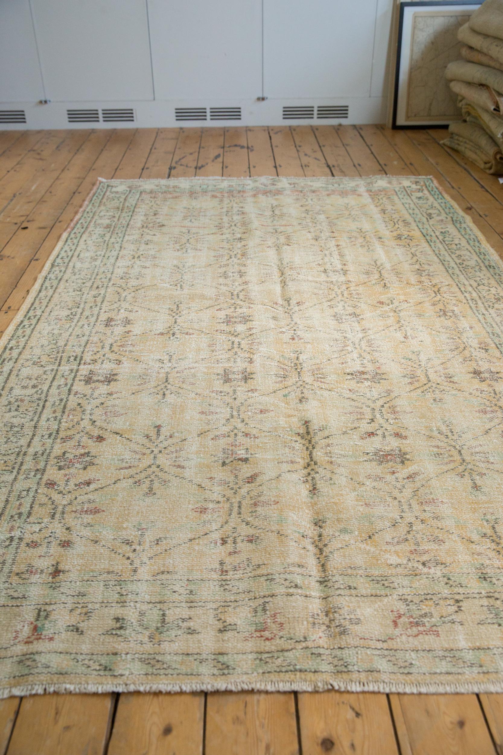 Vintage Distressed Oushak Carpet For Sale 2
