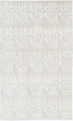 5.5x9.2 ft Handgeknüpft Floral Teppich, Beige Wolle Bereich Teppich, Botanical Pattern Carpet