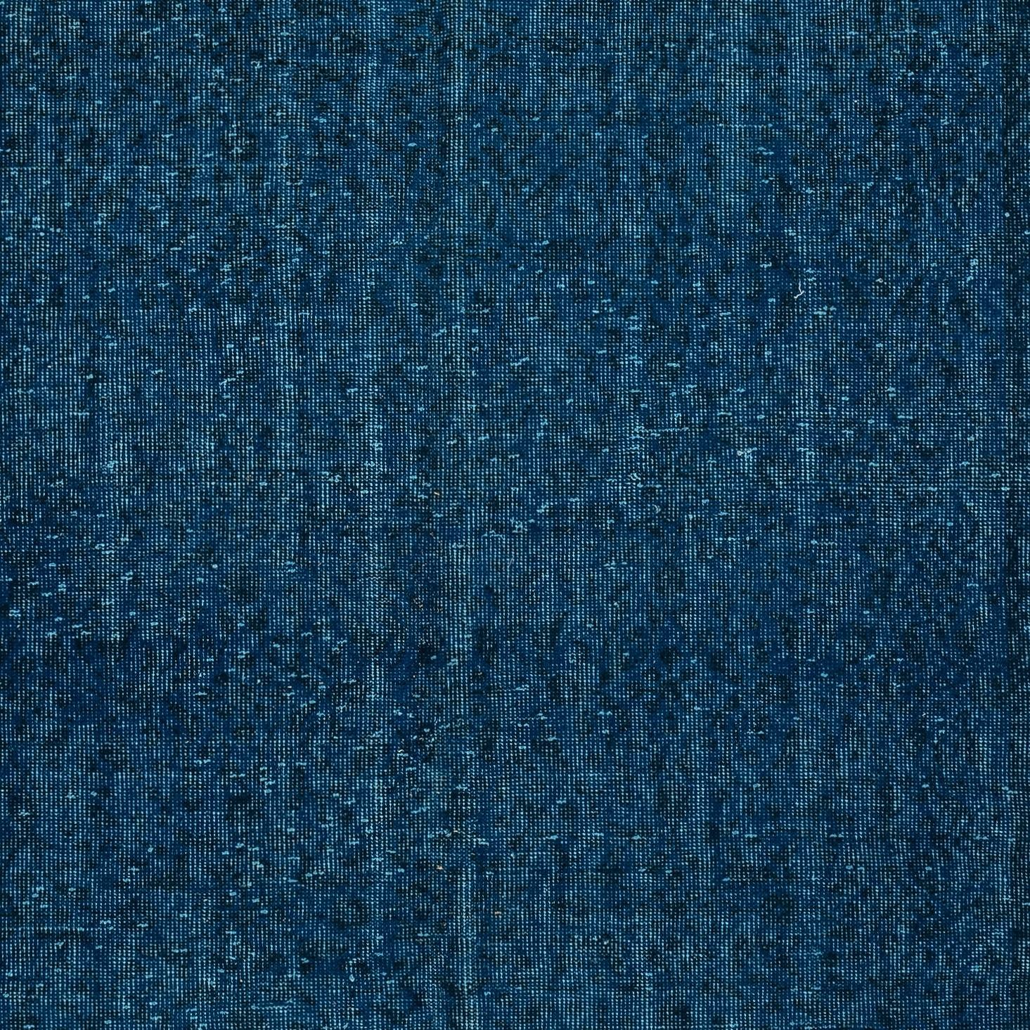 Annodato a mano Tappeto blu solido 5.5x9.2 Ft per interni moderni, fatto a mano in Turchia in vendita