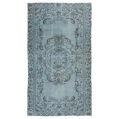 Tappeto unico fatto a mano 5.5x9.2 Ft in blu cielo, Tappeto moderno turco Sparta