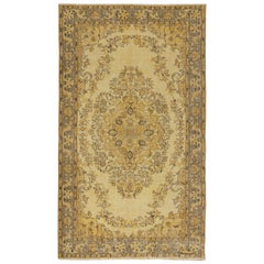 5.5x9.3 Ft Tapis en laine turque fait main. Tapis vintage jaune-rouge pour maisons modernes