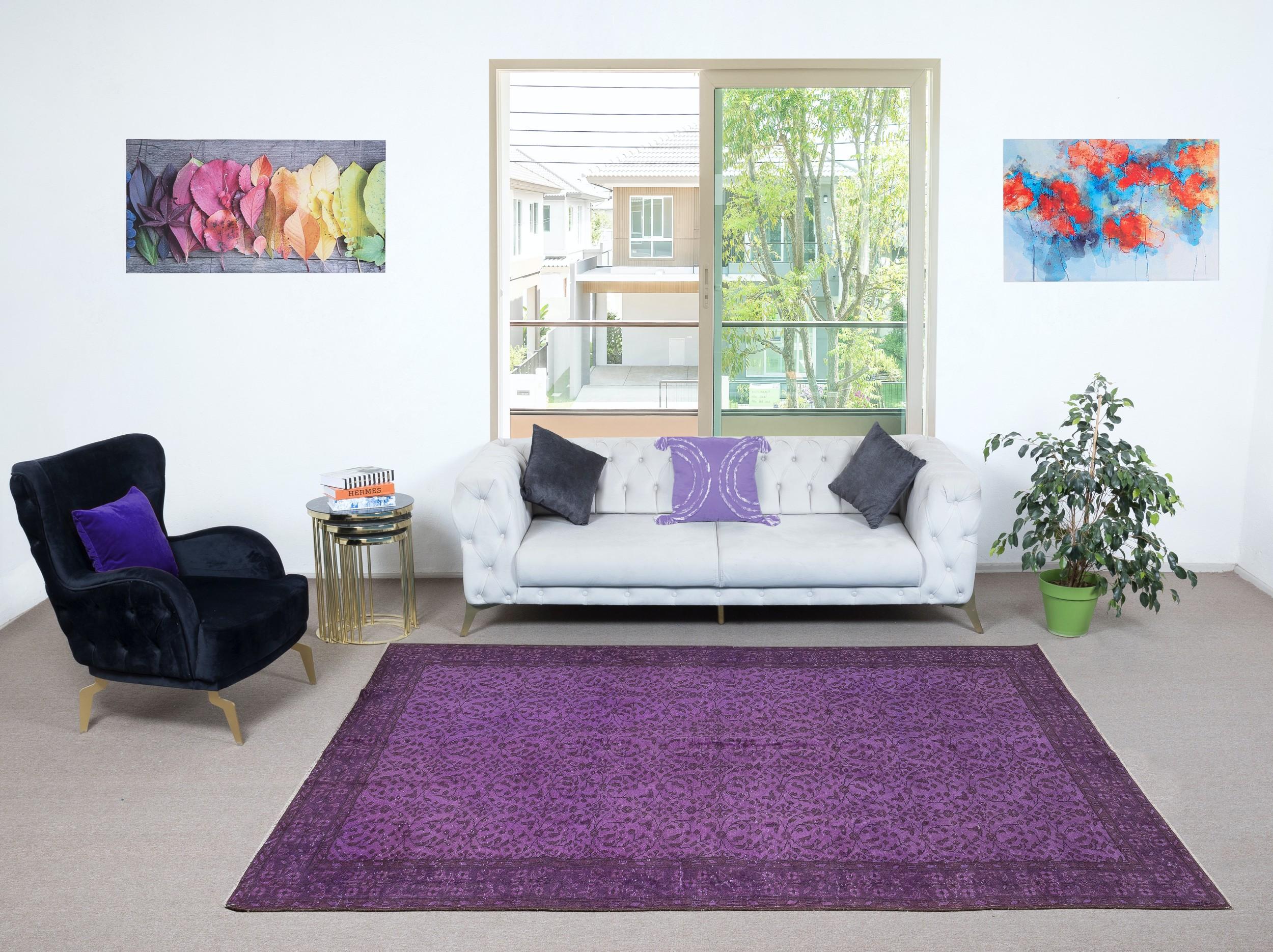 Our over-dyed rugs are all hand-knotted vintage pieces that are recreated in our workshop to cater to a wider range of interior design choices from modern to coastal, from industrial to rustic/cottage. These 50 to 70 year-old rugs were hand-knotted