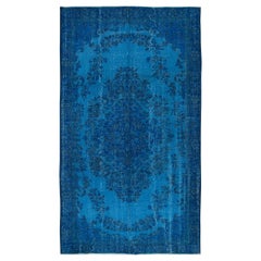 5.5x9.4 Ft Blue Home Decor Carpet, Contemporary Handmade Turkish Sparta Rug
