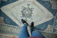 Vintage Distressed Oushak Carpet