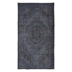 Tappeto grigio fatto a mano 5.5x9.7 Ft per il soggiorno, tappeto turco moderno per la camera da letto