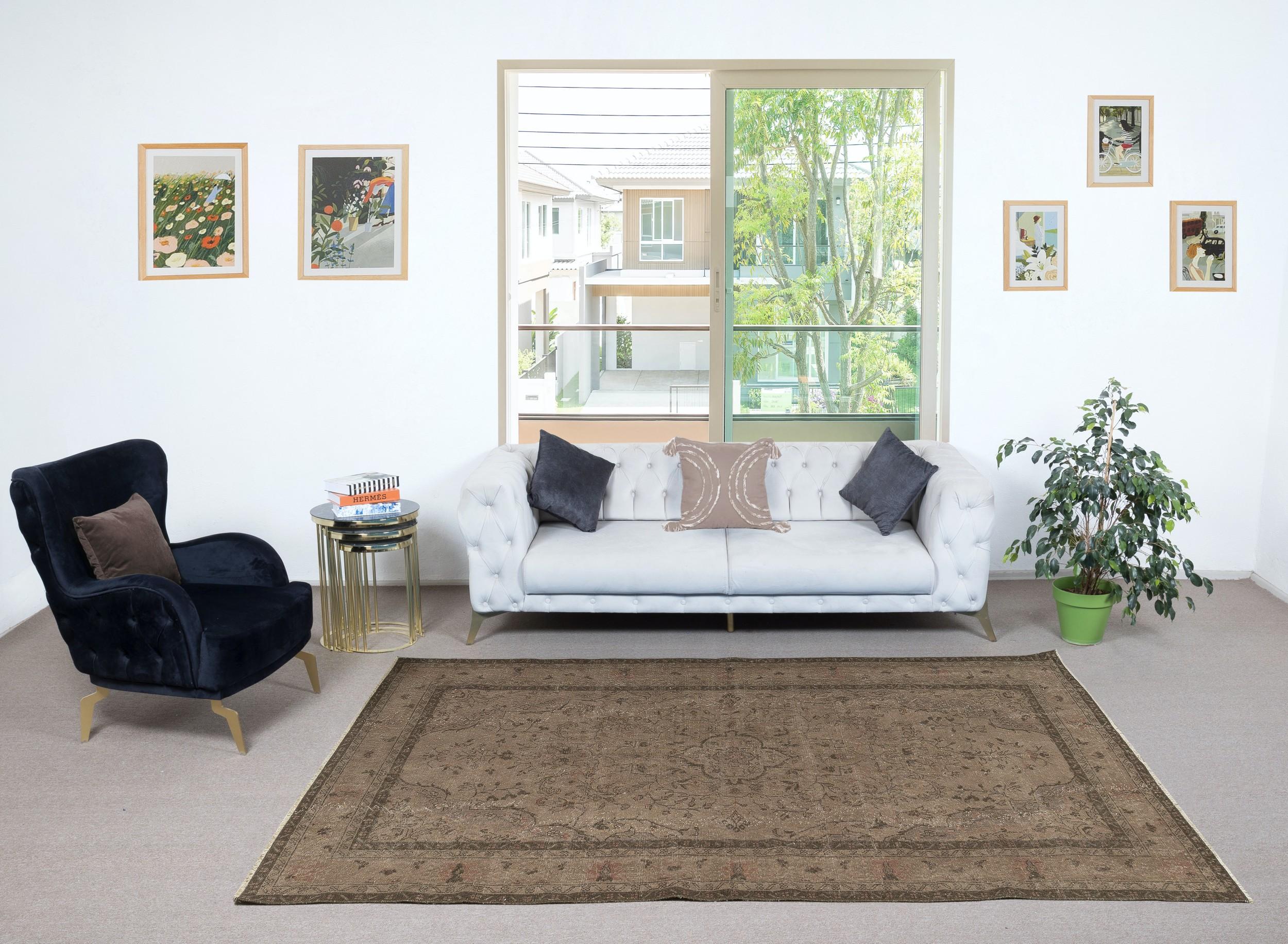 Our over-dyed rugs are all hand-knotted vintage pieces that are recreated in our workshop to cater to a wider range of interior design choices from modern to coastal, from industrial to rustic/cottage. These 50 to 70 year-old rugs were hand-knotted