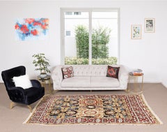 5.5x9.7 Ft Vintage Turkish Yoruk Area Rug, 100% Wool, Handmade Boho Decor Carpet