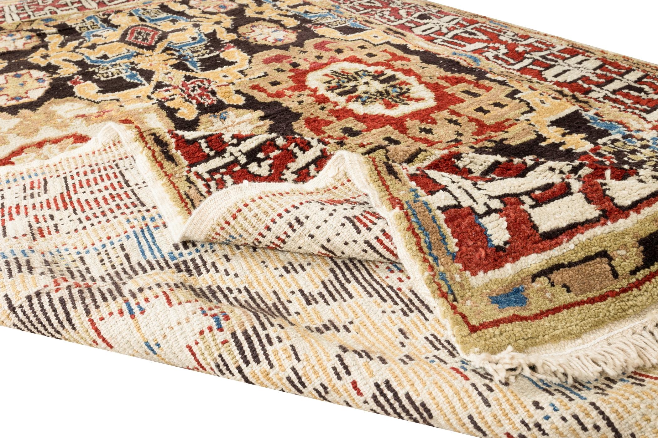 Türkischer Yoruk-Teppich im Vintage-Stil, 5,5x9.7 Ft, aus 100 % Wolle, handgefertigter Boho-Deko-Teppich (Stammeskunst) im Angebot