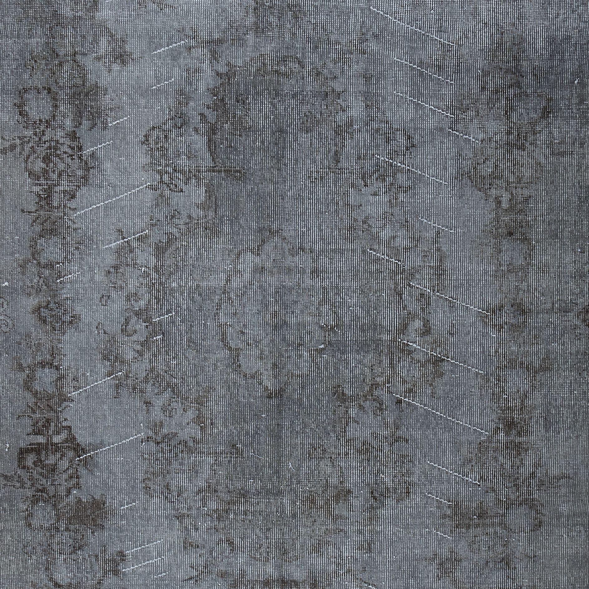 Hand-Woven 5.5x9.8 Ft Contemporary Overdyed Hand Knotted Wool Grey Area Rug from Turkey For Sale