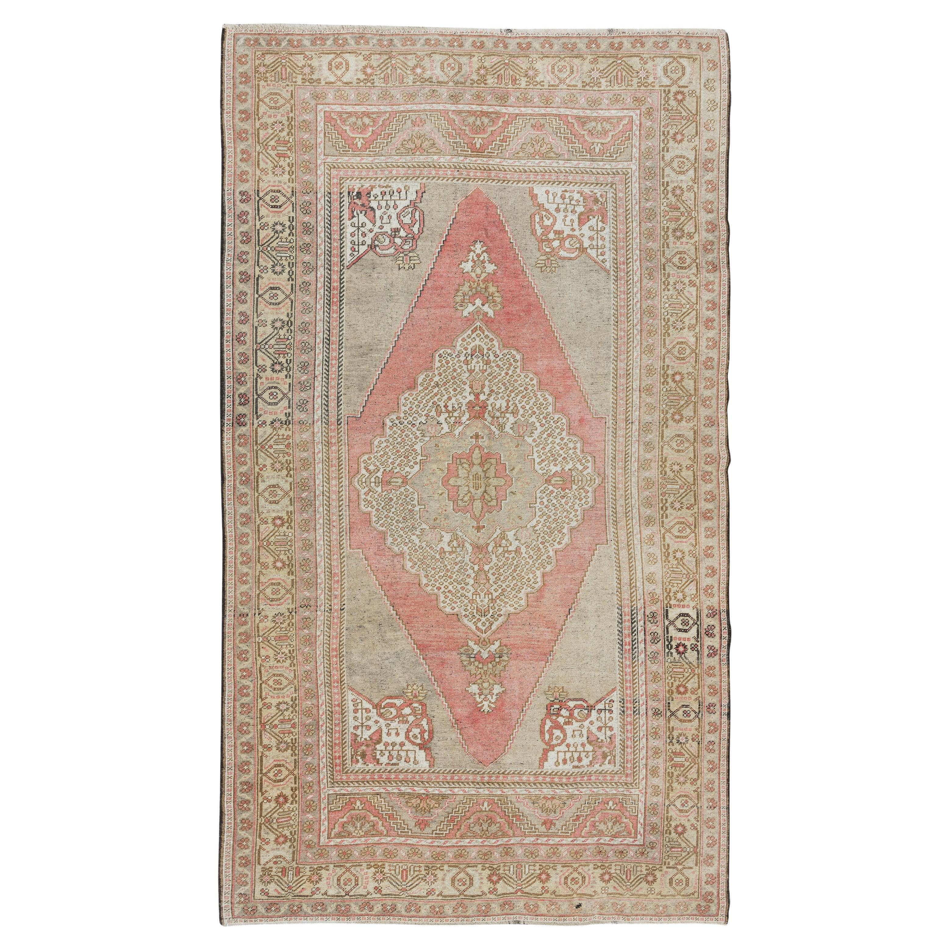 5,5x9.8 Ft Handgefertigter Stammes-Teppich, traditioneller Vintage Anatolischer Dorfteppich