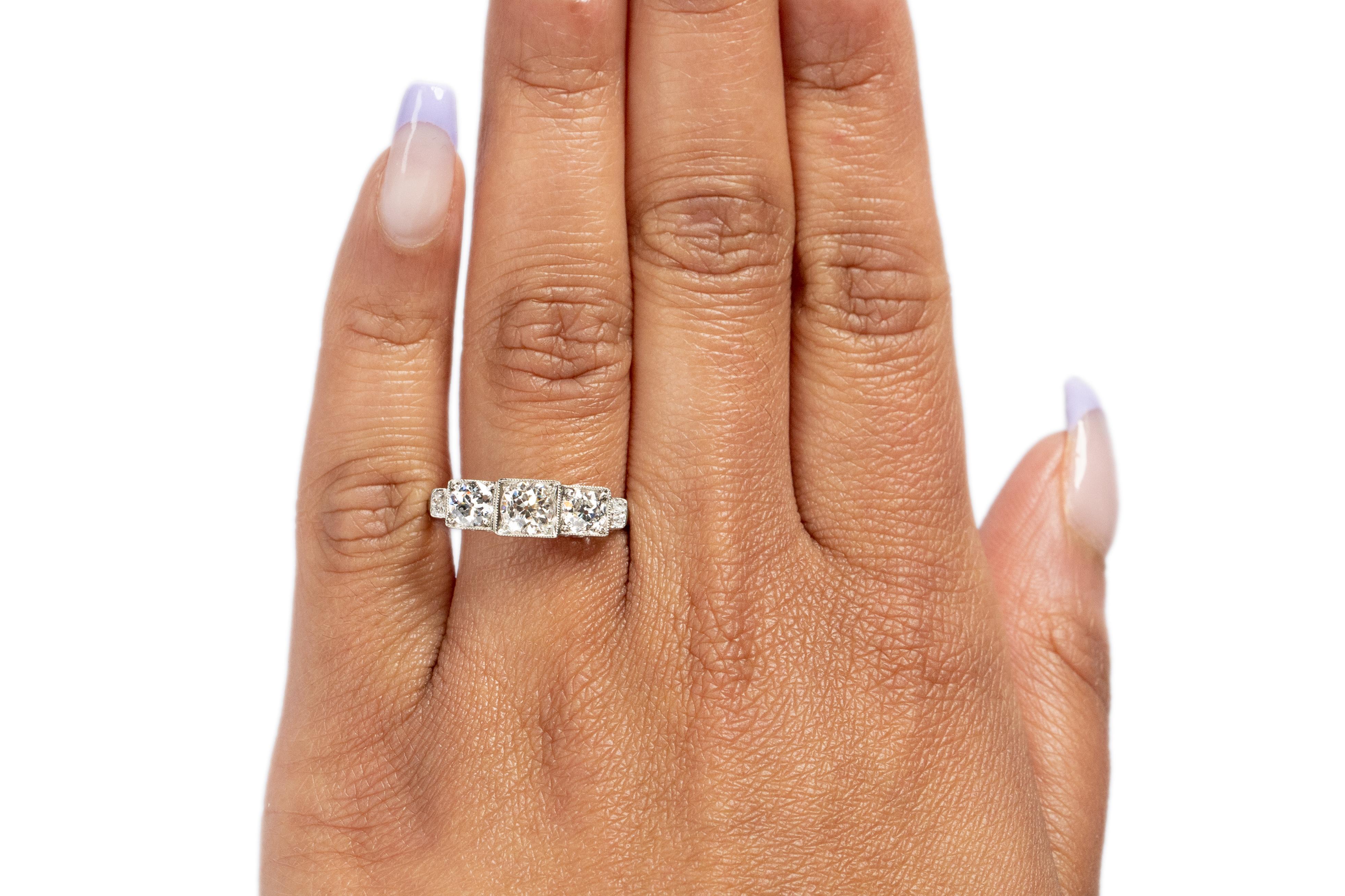 .56 Carat Art Deco Diamond Platinum Engagement Ring In Good Condition For Sale In Atlanta, GA