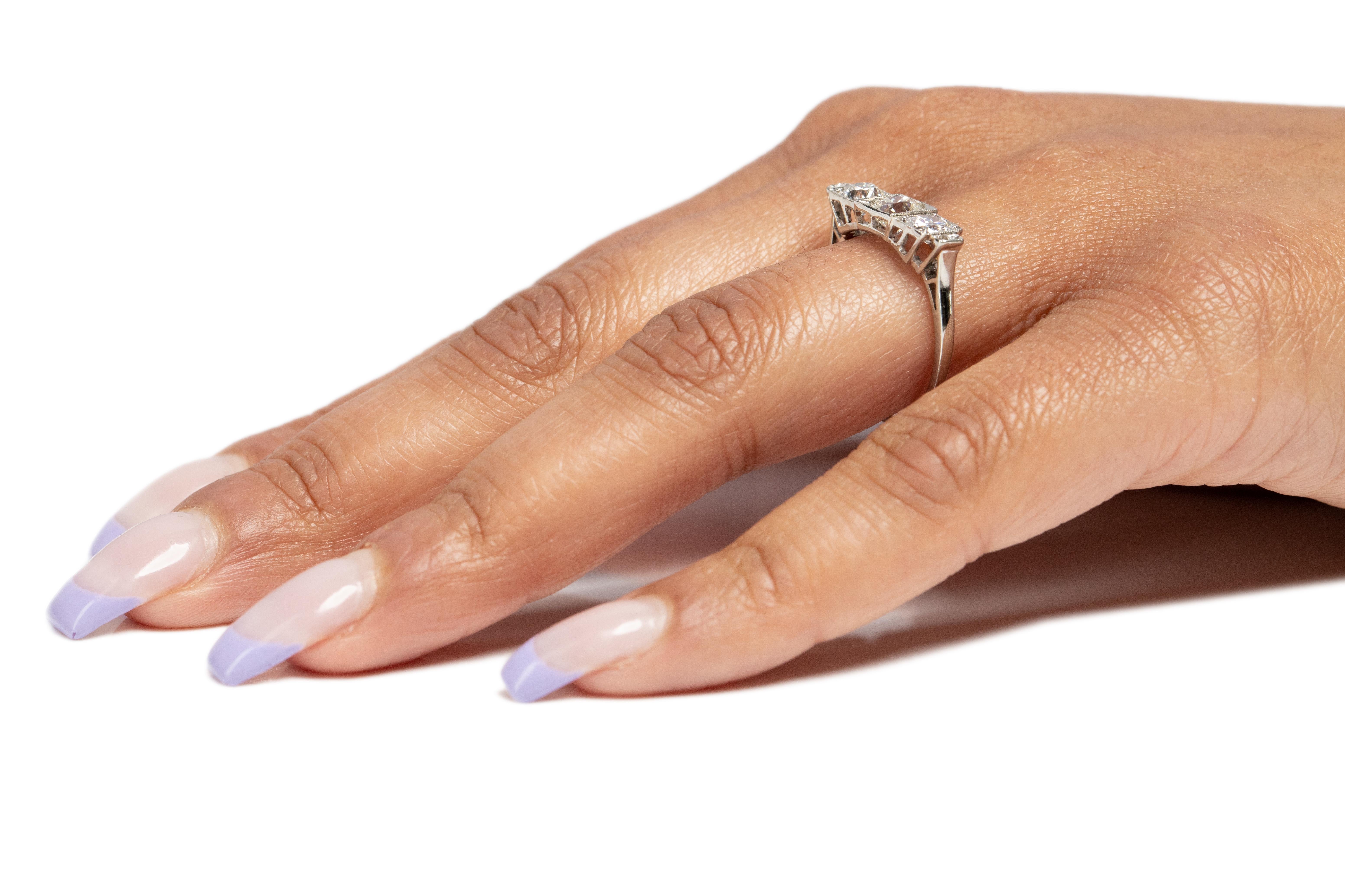 .56 Carat Art Deco Diamond Platinum Engagement Ring For Sale 1