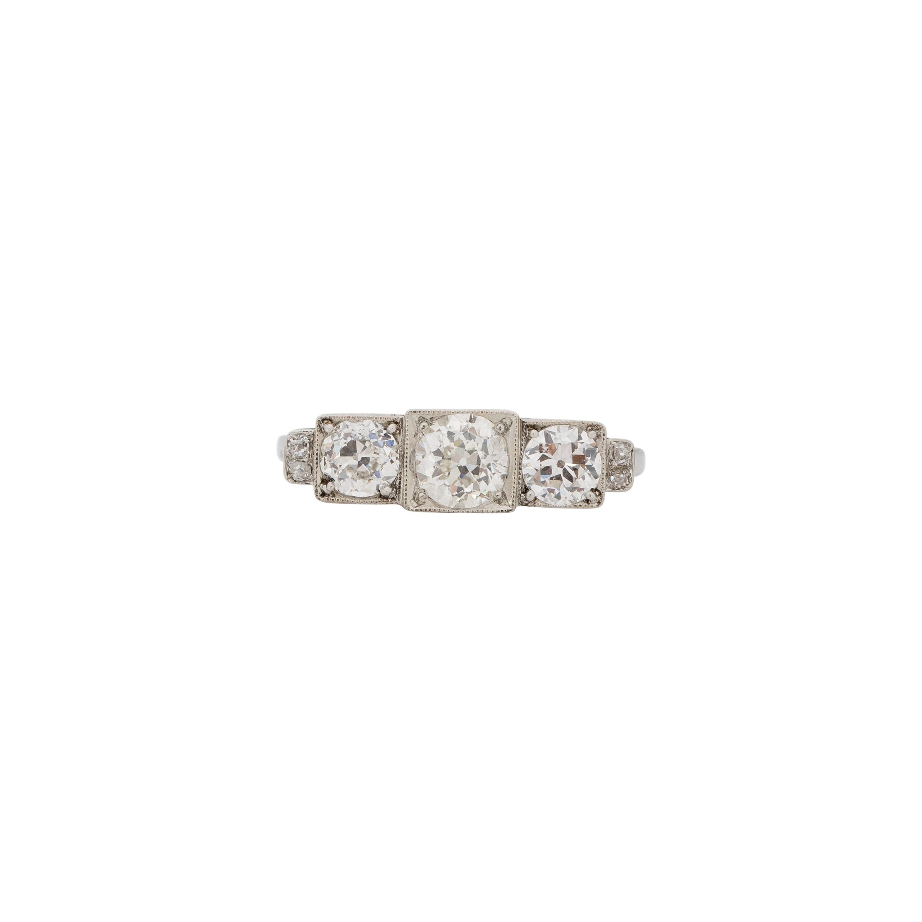 .56 Carat Art Deco Diamond Platinum Engagement Ring For Sale