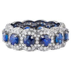Anillo Infinito de Diamantes y Zafiro de 5,6 Quilates