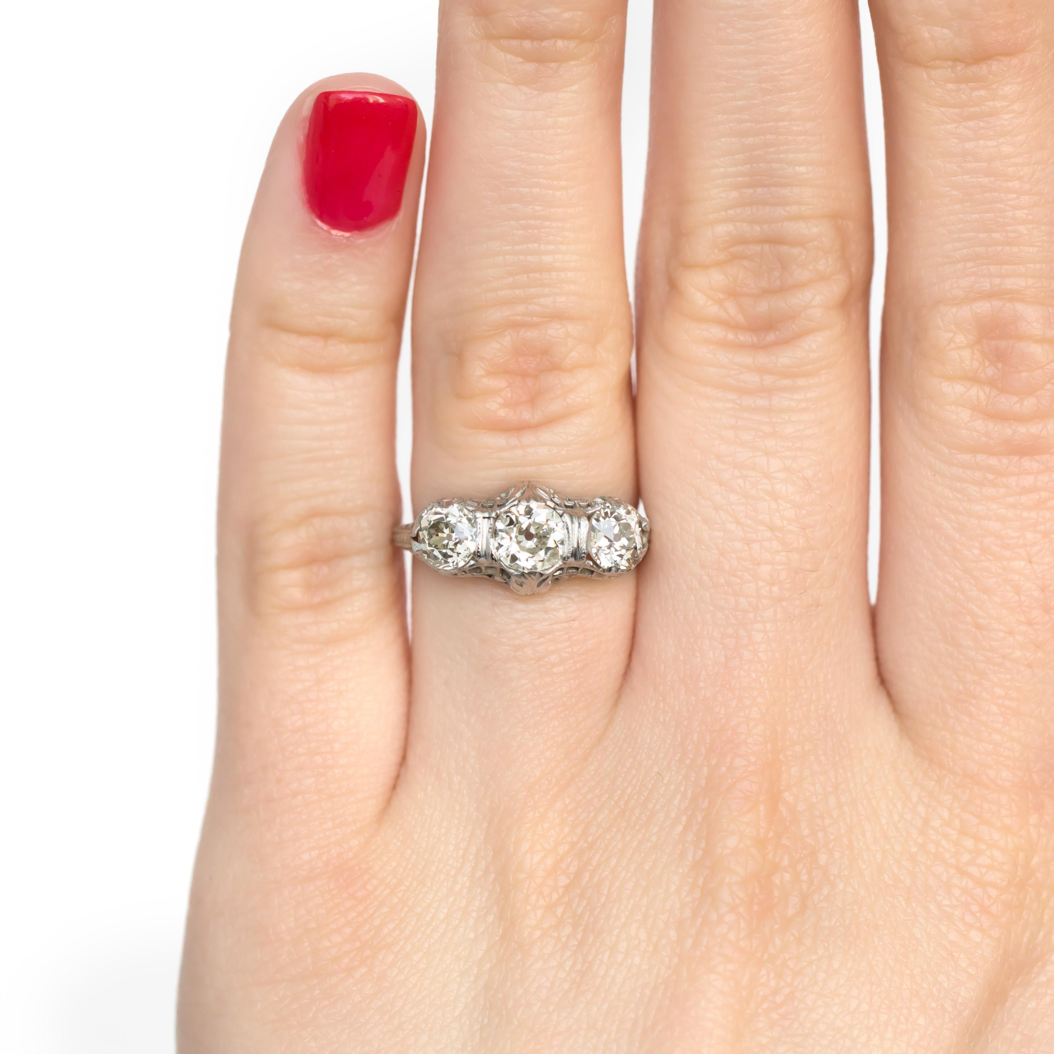 Art Deco .56 Carat Diamond White Gold Engagement Ring For Sale