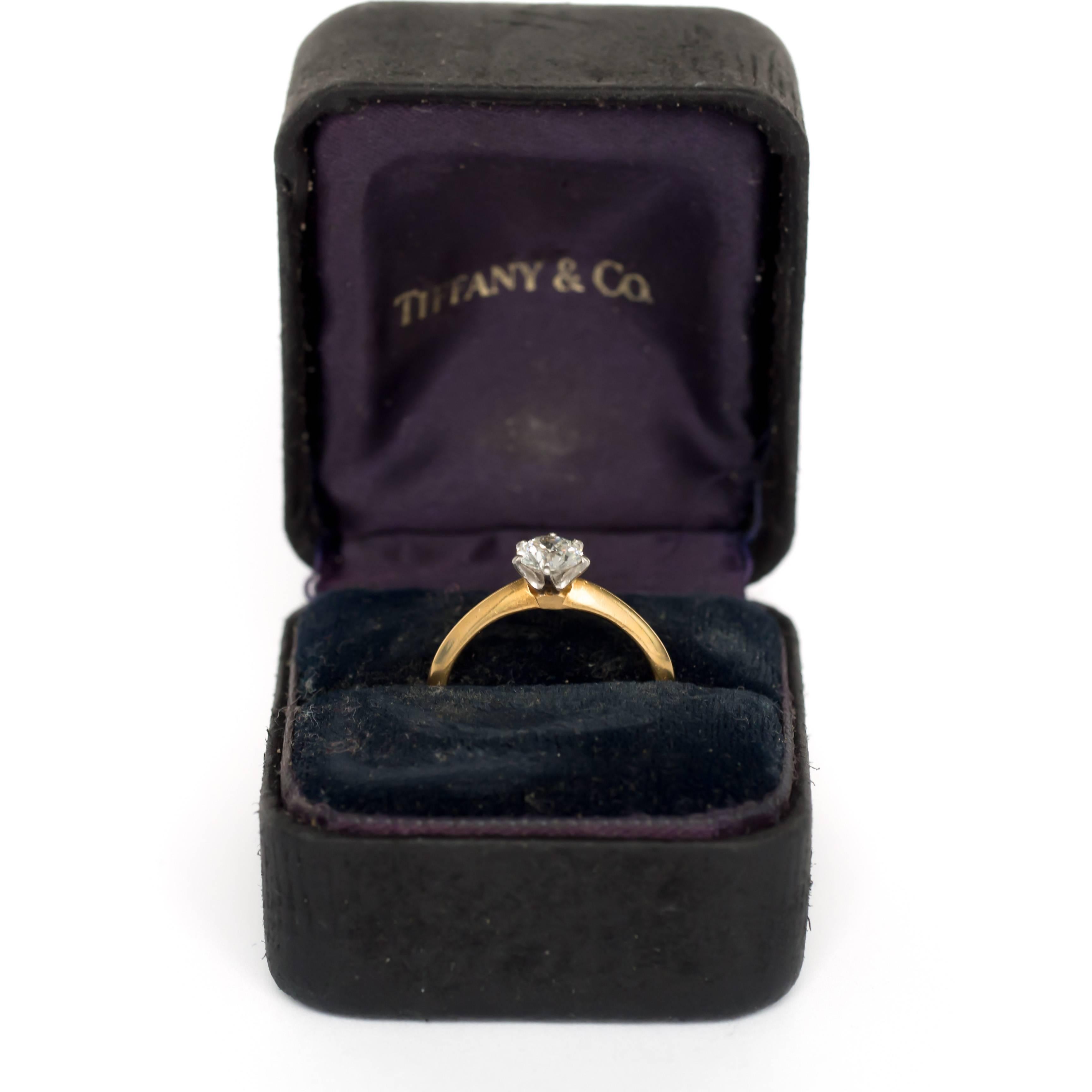 .56 Carat Diamond Yellow and White Gold Tiffany & Co. Engagement Ring For Sale 4