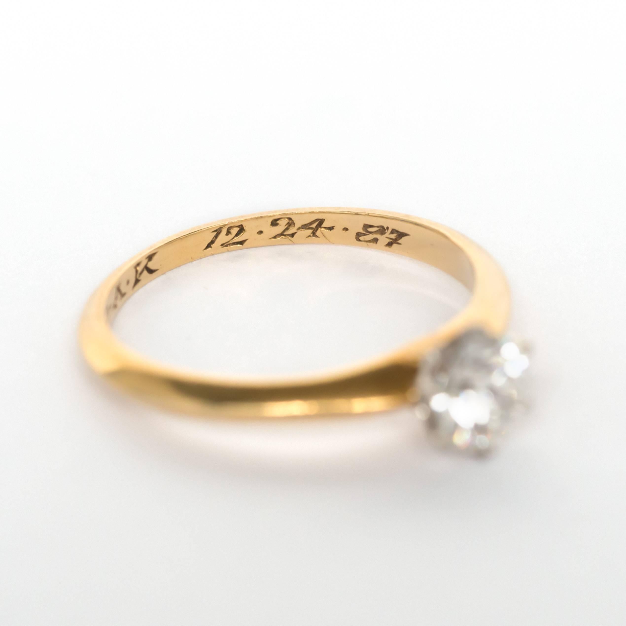 .56 Carat Diamond Yellow and White Gold Tiffany & Co. Engagement Ring In Excellent Condition For Sale In Atlanta, GA