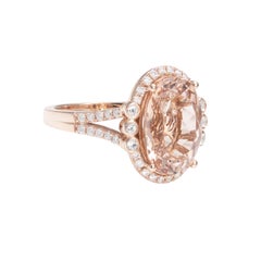 Sunita Nahata Morganite 5.60ct. Fancy Ring in 18Karat Rose Gold with Diamond.