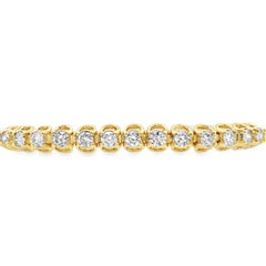 Bracciale a ferro di cavallo con diamanti da 5,6 cttw in oro giallo 14k