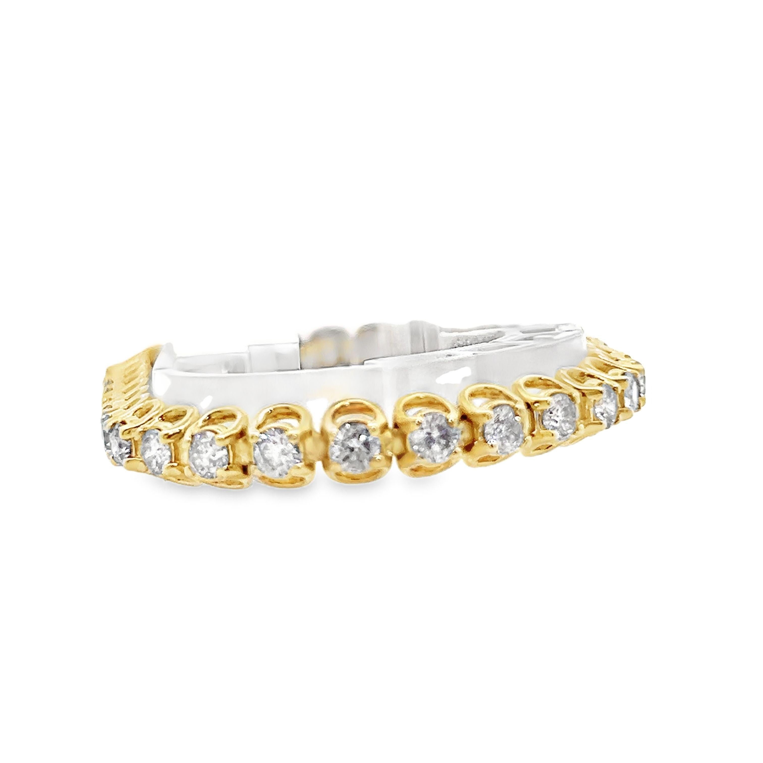 Women's 5.6 cttw Diamond Horseshoe Tennis Bracelet in 14k Yellow Gold For Sale