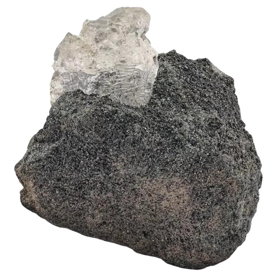 56 Grams Etched Quartz Focal Crystal On Grayish Matrix From Pakistan