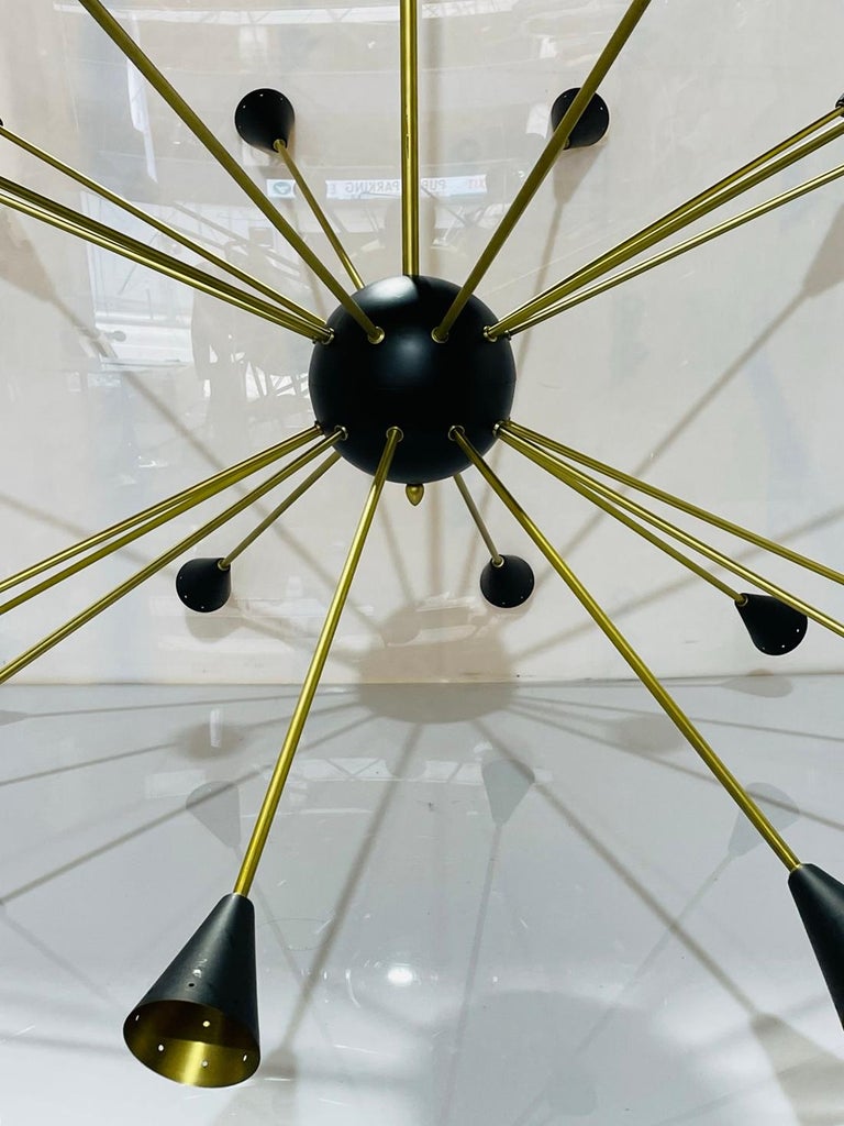 Sputnik Style Brass Chandelier For Sale at 1stDibs
