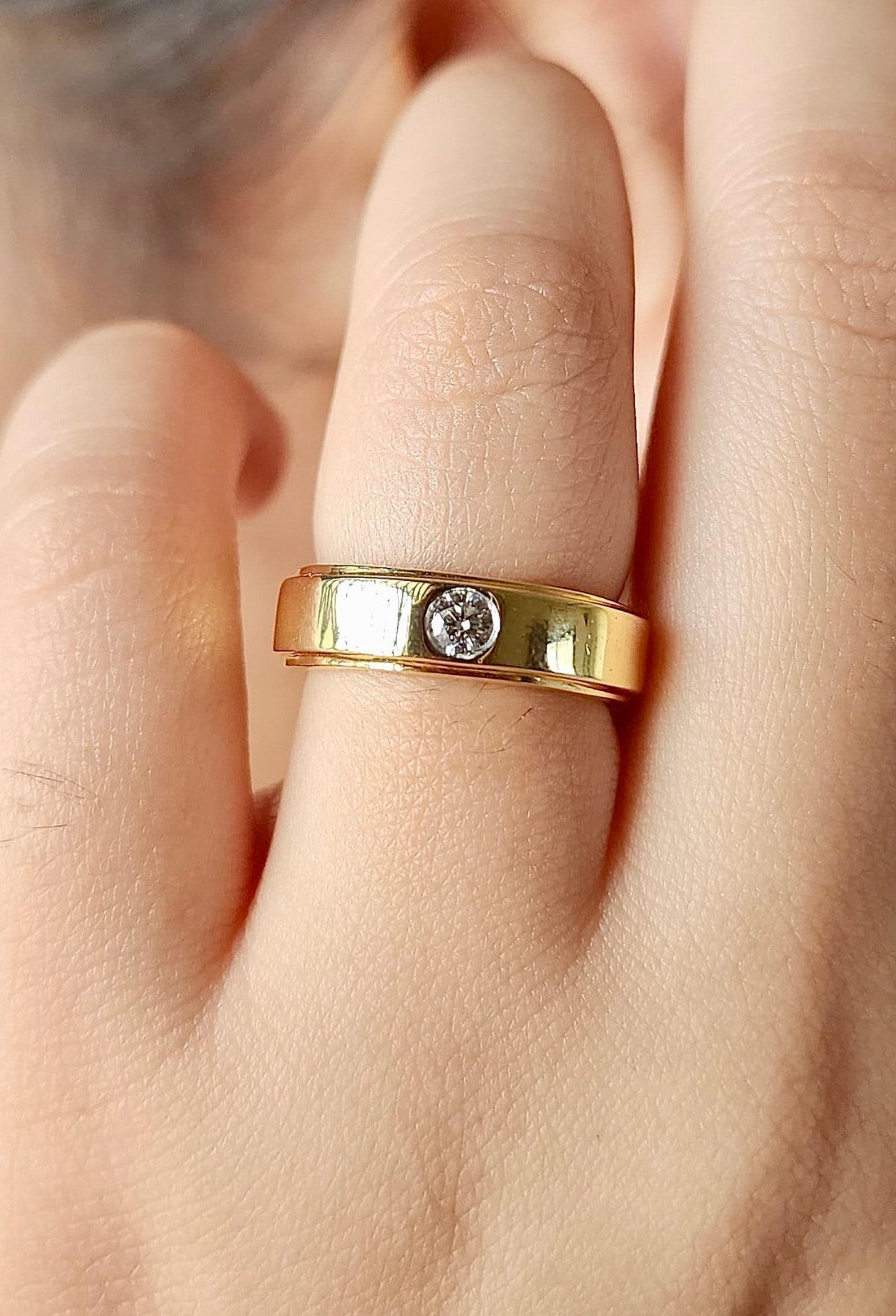5 MM Moissanit Einbaubeleuchtung Ehering Unisex 925 Sterling Silber. 3