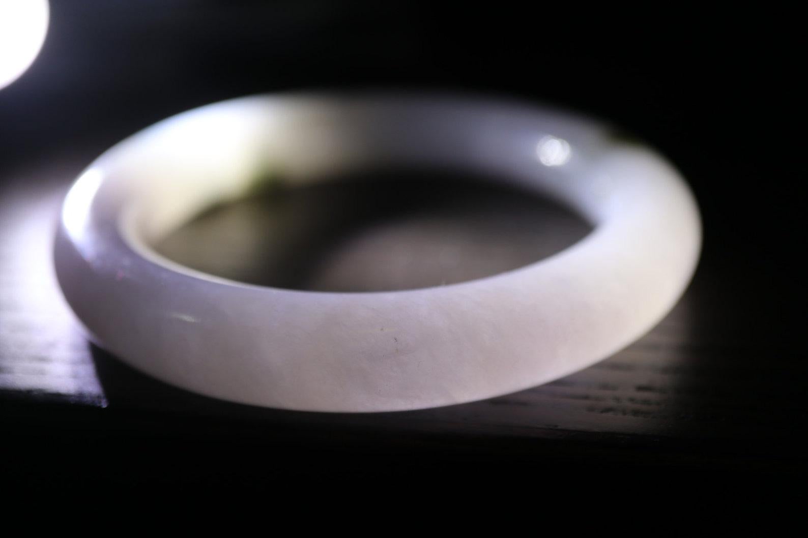 Art Deco 56 mm Type A Jadeite Jade Bangle For Sale