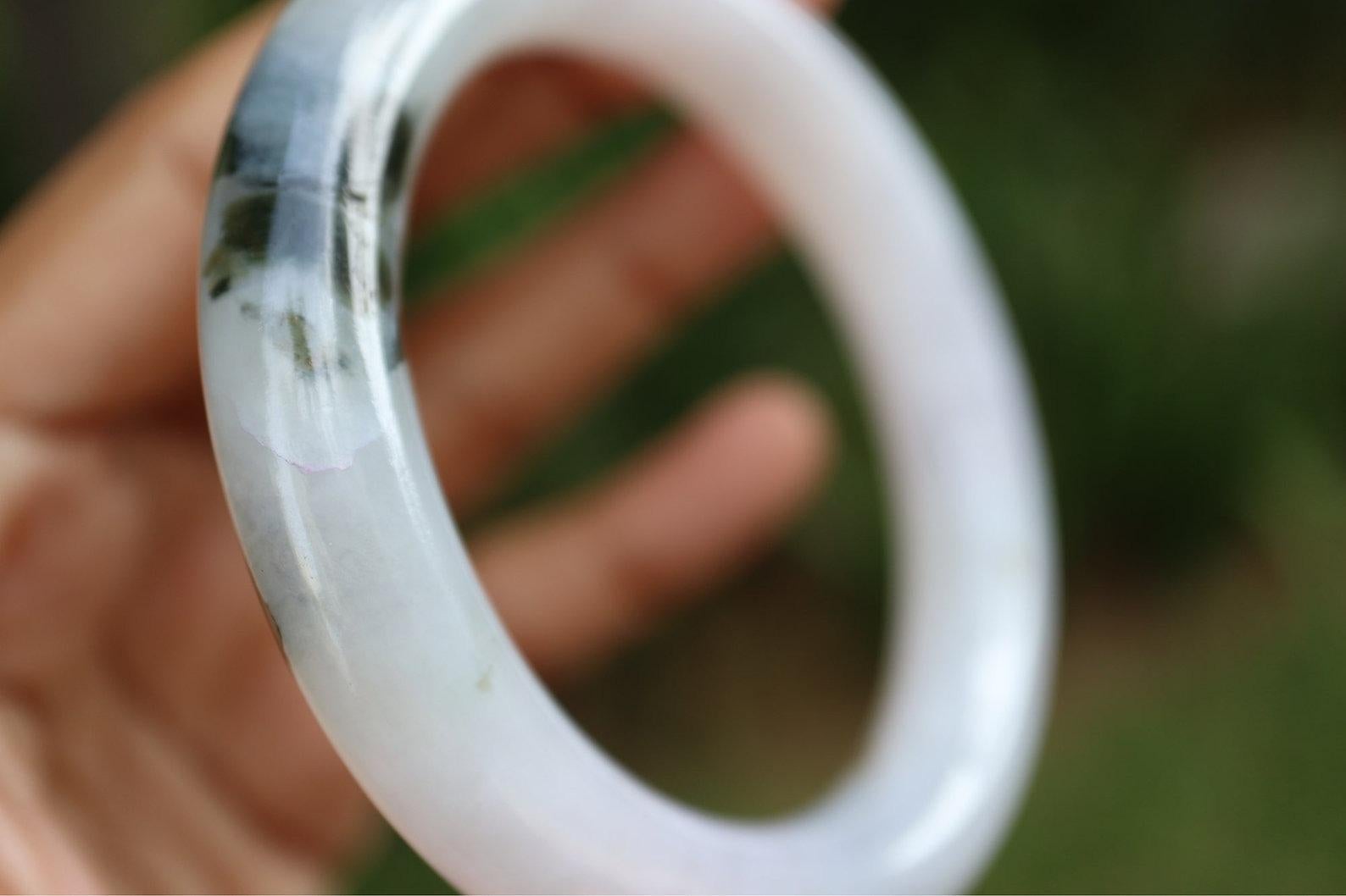 Cabochon 56 mm Type A Jadeite Jade Bangle For Sale