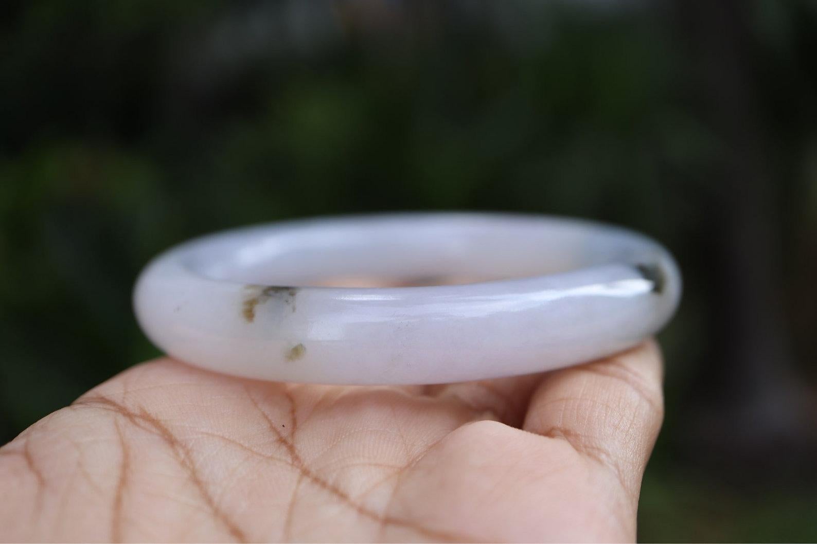 56 mm Type A Jadeite Jade Bangle For Sale 2