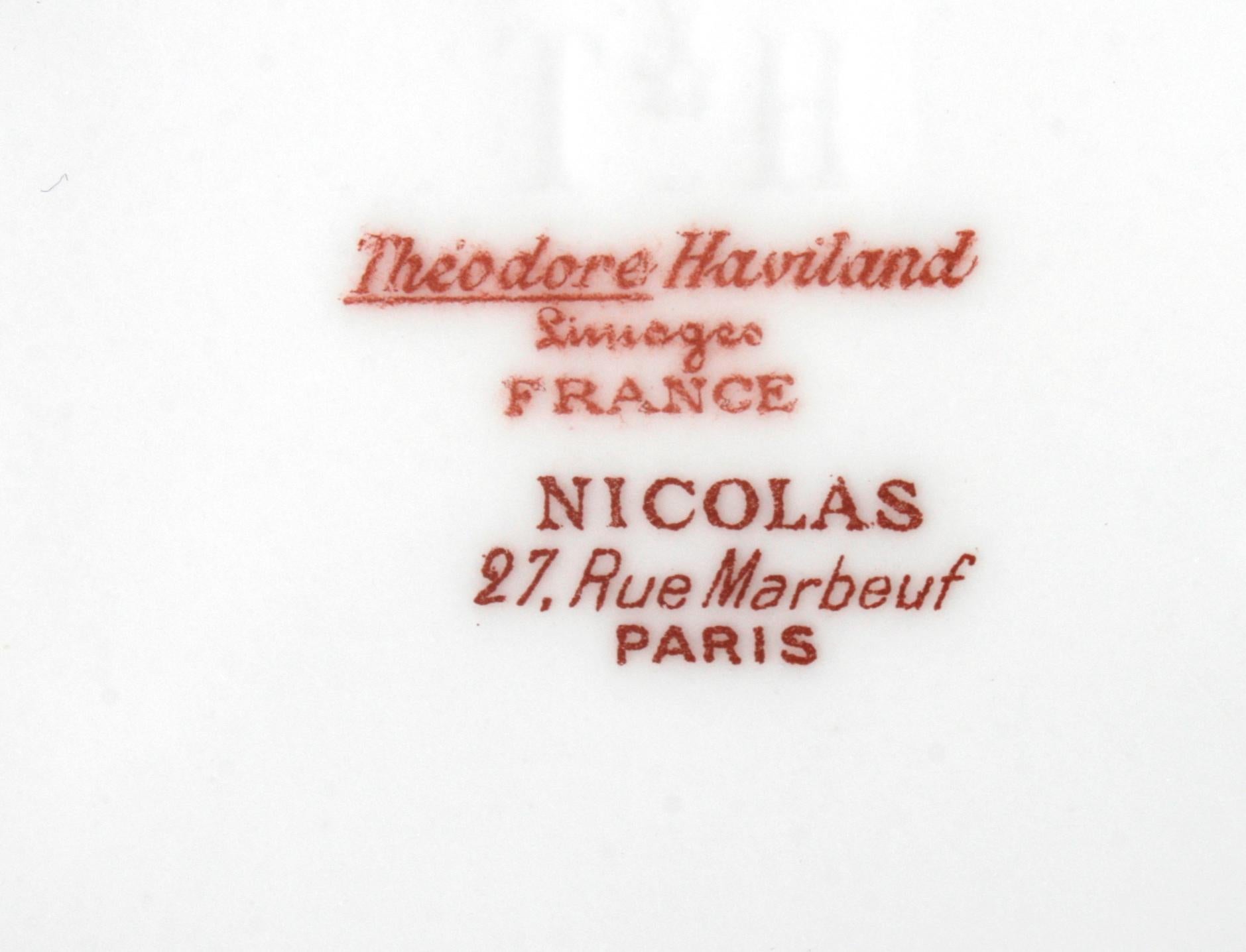 56 Piece Old Paris Le Rosey & Theodore Haviland Limoge Porcelain Dinner Service 1