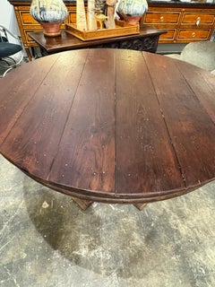 56” Round Organic High Table With European Influence