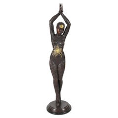 56" Tall Bronze Deco Statue Fashioned After "Starfish" by Starfish D.H. Chiparus