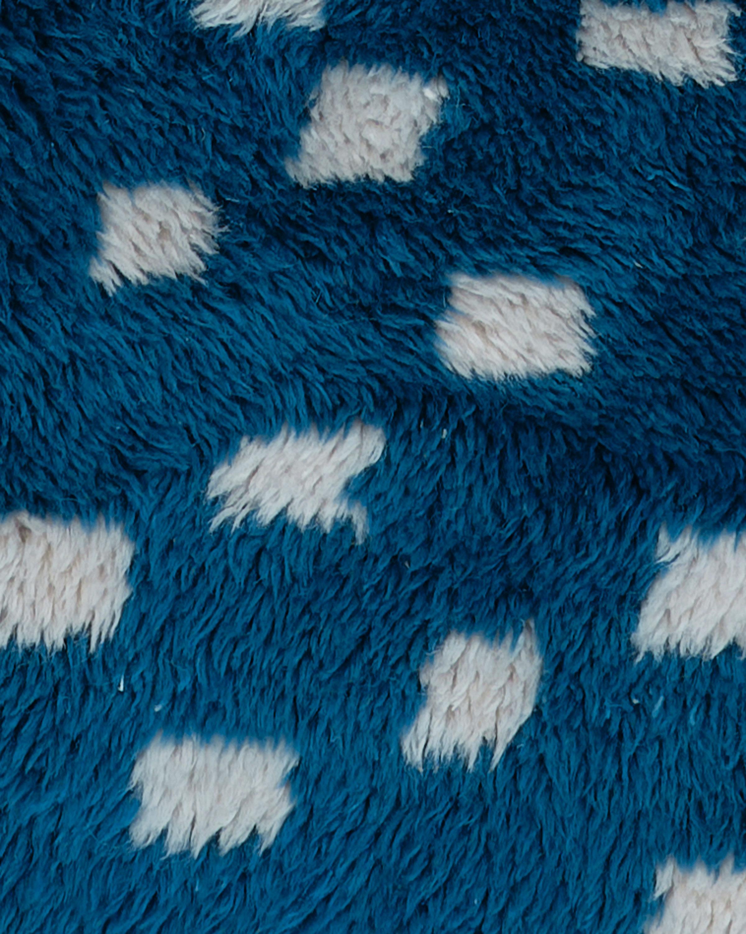 5’6” x 8’10 1/2” Fuga Blue, Ivory Handmade Moroccan Wool Beni M’rirt Rug Hecho a mano en venta
