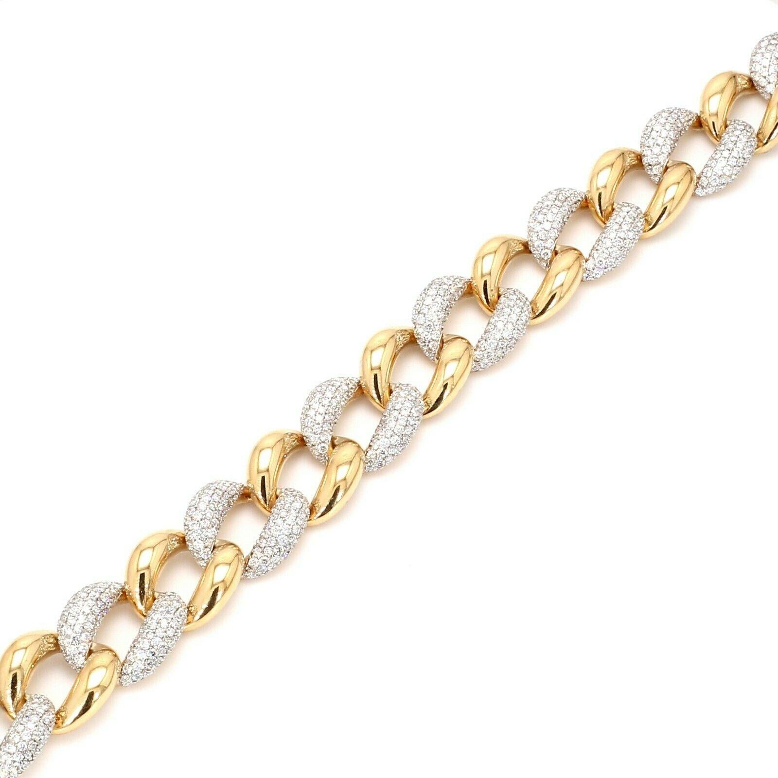 Moderne Bracelet à maillons en or jaune 18 carats avec diamants de 5,60 carats en vente