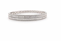 5.60 Carat Diamond Multi Row Bangle Bracelet in 18K White Gold